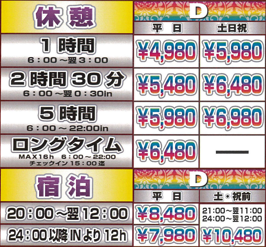 料金表Dタイプ